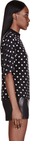 Thumbnail for your product : 3.1 Phillip Lim Black Silk Crepe Polka Dot Cropped T-Shirt