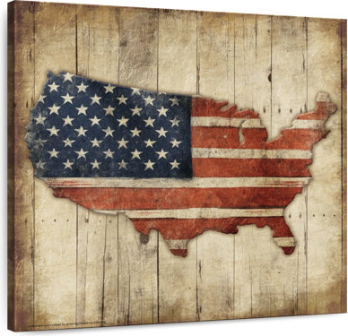 Breakwater Bay Aliaz Wooden US Map