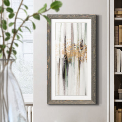 Orren Ellis Falling Gold Leaf I - Picture Frame Painting Print on Paper