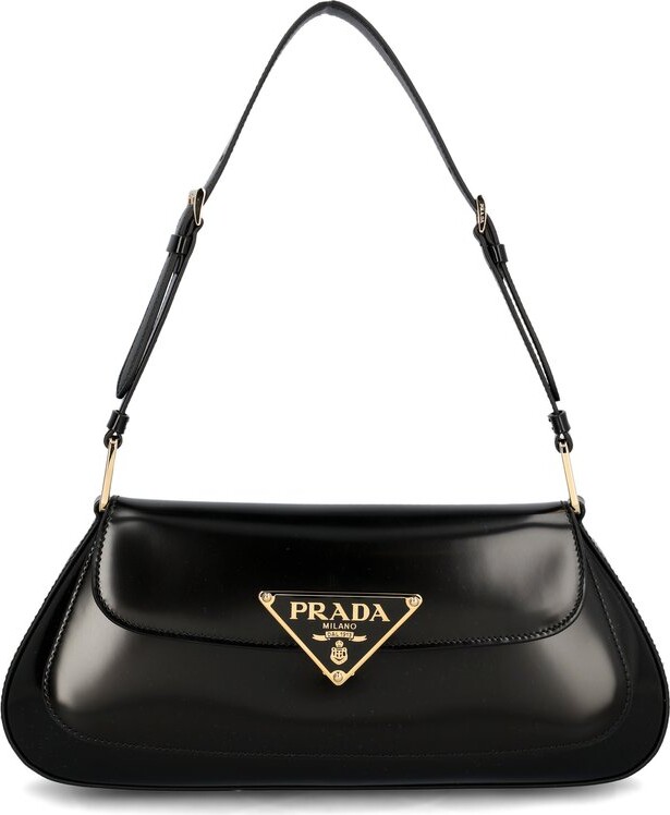 Prada Logo-Plaque Shoulder Bag - ShopStyle