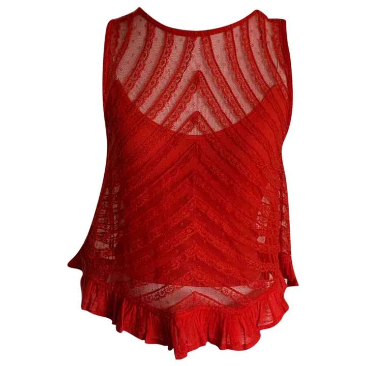 free people red lace dress