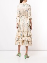Thumbnail for your product : Luisa Beccaria Floral Print Ruffle Trim Dress