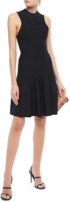 Carven Flared Ruffle-trimmed Stretch-knit Dress
