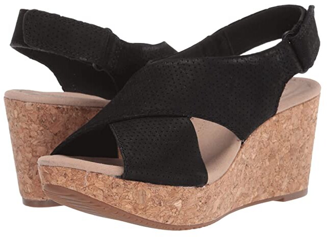 clarks open toe pumps