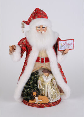 Karen Didion Originals Lighted Peace on Earth Santa