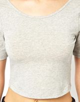 Thumbnail for your product : ASOS COLLECTION Crop Top with Half Sleeve and Scoop Back