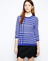 Thumbnail for your product : Jaeger Boutique by Knitted Top in Gingham Check
