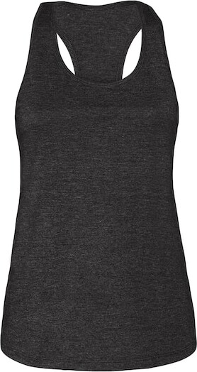 BELLA+CANVAS Women's Jersey Racerback Tank in Dark Grey Heather