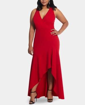 Betsy & Adam Plus Size High-Low Gown