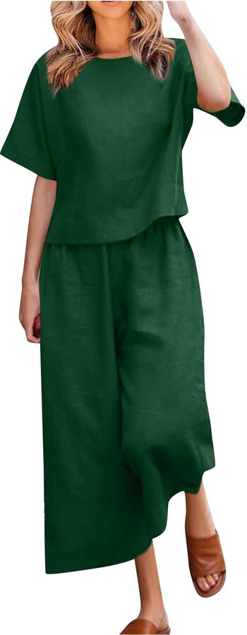 Keepink Summer Co Ord Sets for Women Linen Set Piece Short