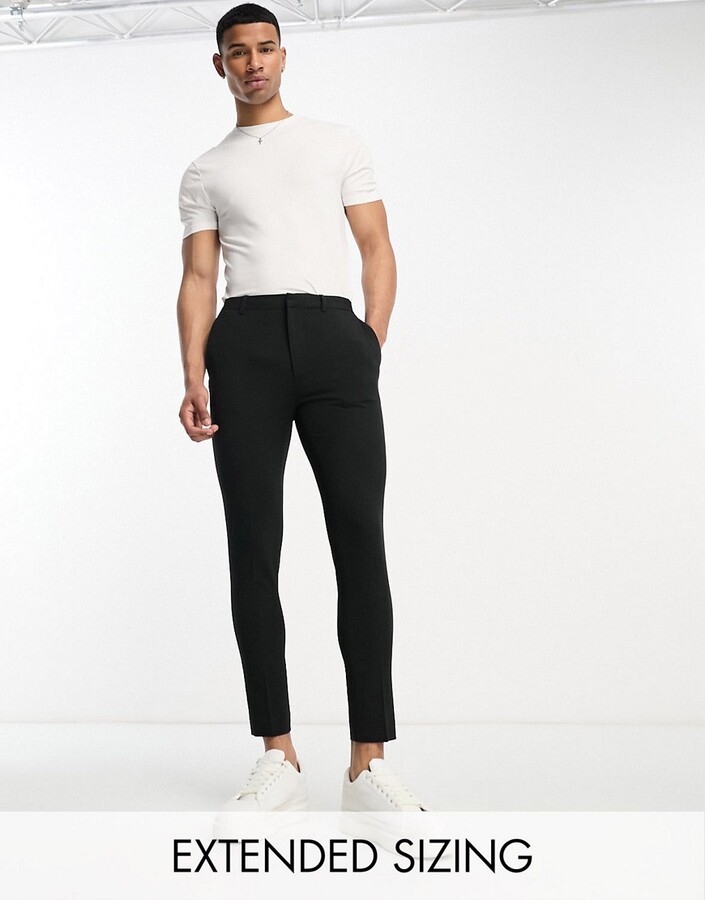 ASOS DESIGN super skinny cropped smart trousers in black - ShopStyle Chinos  & Khakis