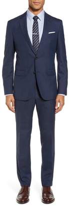 BOSS Novan/Ben Trim Fit Plaid Wool Suit