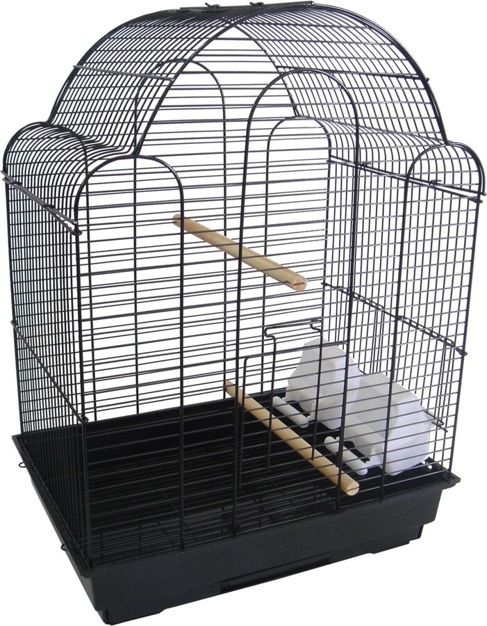 YML Shell Top Bird Cage with Perch, Black
