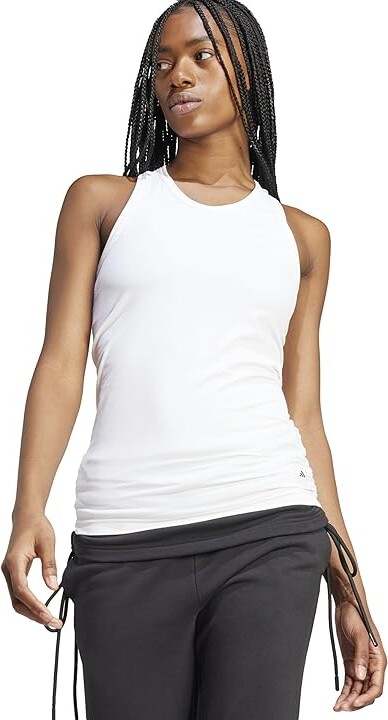adidas by Stella McCartney Rib Tank Top IN3623 Women's Clothing White : MD Elastane/Polyester