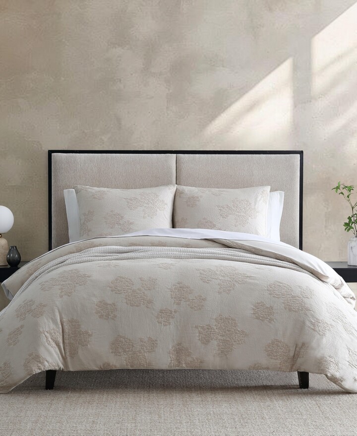 Vera Wang Roses Cotton Jacquard 3-Pc. Comforter Set, King