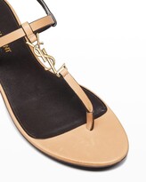 Thumbnail for your product : Saint Laurent Cassandra Medallion Flat Sandals
