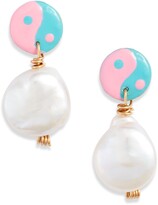 Thumbnail for your product : Susan Alexandra Trippy Yin Yang Freshwater Pearl Drop Earrings