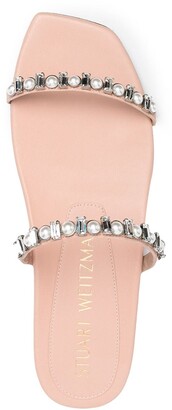 Stuart Weitzman Aleena Shine pearl-embellished sandals
