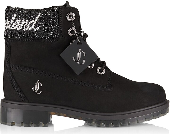 jimmy choo x timberland crystal embellished ankle boots
