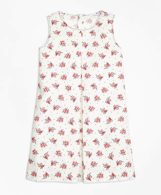 Brooks Brothers Floral Printed Cotton Stretch Dress