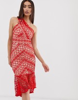 Thumbnail for your product : Love Triangle lace one shoulder midi dress