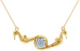 Thumbnail for your product : Seahorse Blue Topaz Necklace Gold