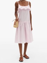 Thumbnail for your product : Loup Charmant Mona Ruffled Cotton Midi Dress - Pink
