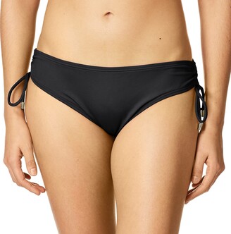 Calvin Klein Women's Solid Side Shirred Hipster Bikini Bottom