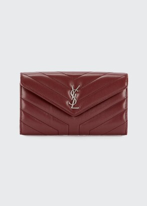 Envelope Large Flap Wallet In Grain De Poudre Embossed Leather