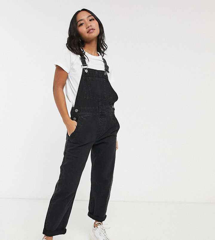 ASOS Petite DESIGN Petite' original' denim overalls in washed black -  ShopStyle