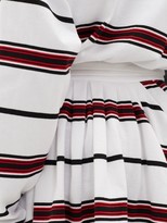 Thumbnail for your product : Matthew Adams Dolan Long-sleeved Striped-cotton Rugby Shirt Dress - White Multi