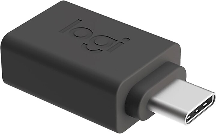 Logitech Logi USB-C to USB-A Adapter, Male to Female, Black (956-000028)