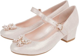 Monsoon Girls Venita Pearl Butterfly Shoe Pink