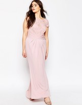 Thumbnail for your product : ASOS Curve Wedding Pleated Maxi Dress With Lace Top