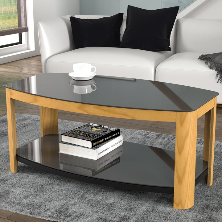 AVF Affinity Real Curved Wood Coffee Table FT100AFFO Black ShopStyle