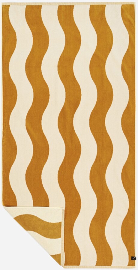 Slowtide Stripe Beach Towel, White Yellow