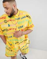 Thumbnail for your product : ASOS Design DESIGN x glaad& Plus shirt co-ord in scribble print