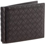 Thumbnail for your product : Bottega Veneta ebony intrecciato leather bi-fold clip wallet