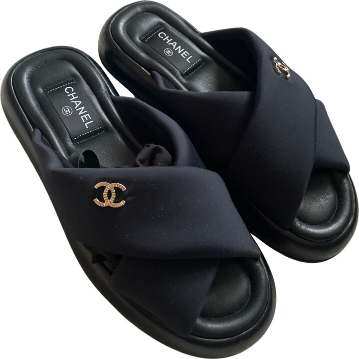 Chanel Women's CC Cap Toe Mules Leather - ShopStyle