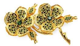 Kenneth Jay Lane Women's Crystal & 22K Goldplated Clover Pin