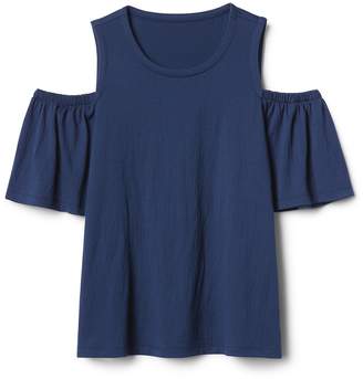 Gap Cold-Shoulder Flutter Sleeve Swing T-Shirt
