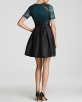 Thumbnail for your product : Monique Lhuillier Ml Dress - Short Sleeve Illusion Neckline Fit and Flare
