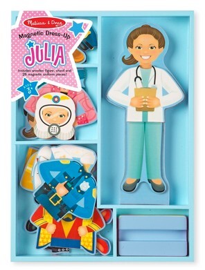 Melissa & Doug Julia Magnetic Dress-Up Wooden Doll Pretend Play Set (25+pc)