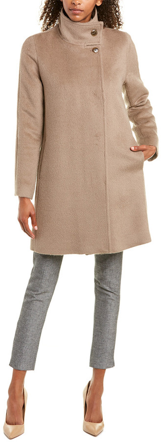 cole haan tie waist wool & alpaca blend wrap coat