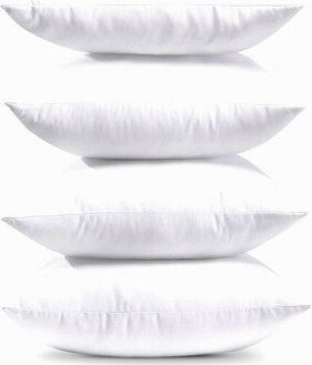 BRBCA Premium Comfort Set -Square Pillow Inserts (Set of 4) for Sofa, Bed, and Couch - White Cushion Stuffer for Interior Decor