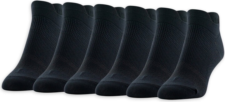 Peds Women’s All Day Active No Show Double Tab Socks, 6 Pairs