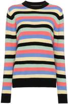 Thumbnail for your product : The Elder Statesman multicolour stripe round neck cashmere sweater