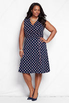 Thumbnail for your product : Lands' End Women's Plus Size Pattern Matte Jersey Surplice Dress