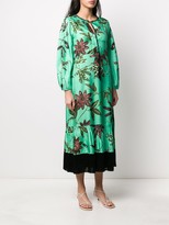 Thumbnail for your product : Fringed Detail Floral Print Silk Dress