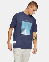 Thumbnail for your product : Topman variation print t-shirt in washed blue